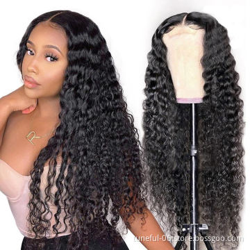 Water Wave Peruvian Hair Wig, Transparent Swiss Hd Lace Frontal Wig Human Hair wigs Peruvian Hair